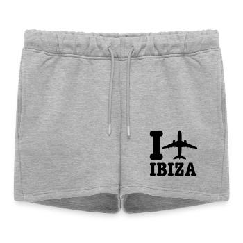 Vacances Ibiza - Short de survêtement femme premium - gris chiné - Devant - AI Model Female 172 light (172cm)