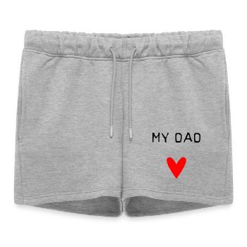 PAPA. FÊTE DES PÈRES. BONNE FÊTE PAPA. BONNE FÊTE. - Short de survêtement femme premium - gris chiné - Devant - AI Model Female 172 light (172cm)