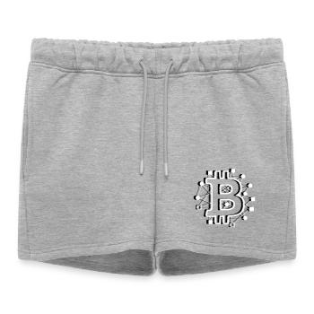 Crypto technologique de circuit de circuit Bitcoin - Short de survêtement femme premium - gris chiné - Devant - AI Model Female 172 light (172cm)