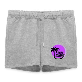 Logo néon des palmiers de Miami - Short de survêtement femme premium - gris chiné - Devant - AI Model Female 172 light (172cm)