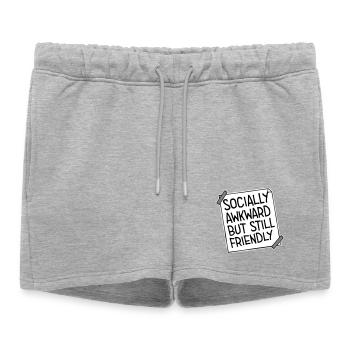 Diction socialement maladroite mais quand même amicale - Short de survêtement femme premium - gris chiné - Devant - AI Model Female 172 light (172cm)