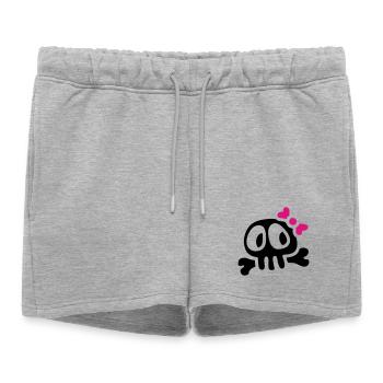 lady skull - Short de survêtement femme premium - gris chiné - Devant - AI Model Female 172 light (172cm)