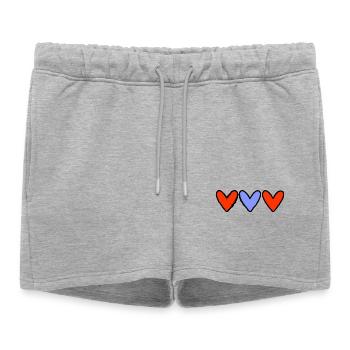 JUST MARRIED. EVJF. SAINT VALENTIN. COUPLE - Short de survêtement femme premium - gris chiné - Devant - AI Model Female 172 light (172cm)