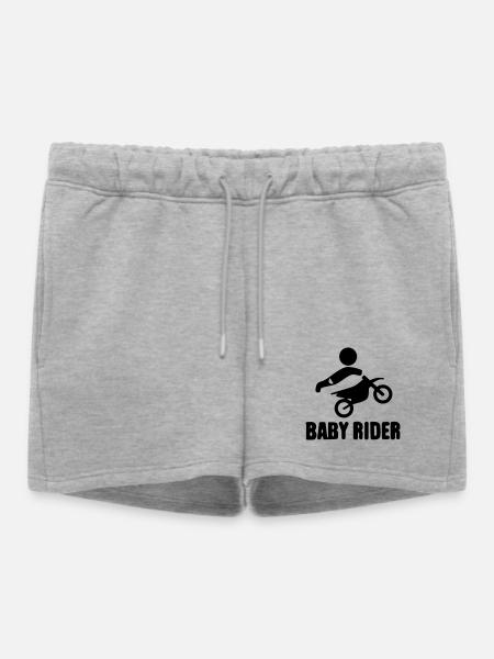 Baby Rider - Frauen Premium Organic Sweatshorts - Grau meliert