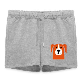 Chien mignon - Short de survêtement femme premium - gris chiné - Devant - AI Model Female 172 light (172cm)