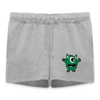 monstre vert - Short de survêtement femme premium - gris chiné - Devant - AI Model Female 172 light (172cm)