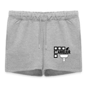 Carreleur - Short de survêtement femme premium - gris chiné - Devant - AI Model Female 172 light (172cm)