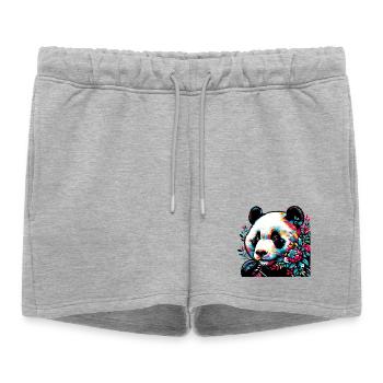 Panda - Short de survêtement femme premium - gris chiné - Devant - AI Model Female 172 light (172cm)