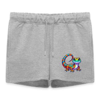 Gecko - Short de survêtement femme premium - gris chiné - Devant - AI Model Female 172 light (172cm)
