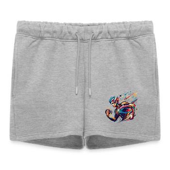 Athlète futuriste aux couleurs vives - Short de survêtement femme premium - gris chiné - Devant - AI Model Female 172 light (172cm)