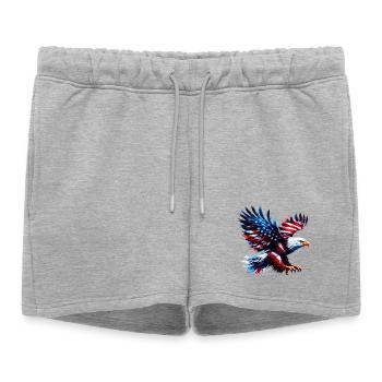 Eagle Flag USA USA Américain - Short de survêtement femme premium - gris chiné - Devant - AI Model Female 172 light (172cm)