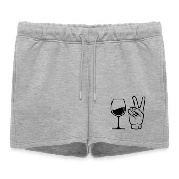 Commander du vin - Short de survêtement femme premium - gris chiné - Devant - AI Model Female 172 light (172cm)
