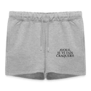I MAKE YOU FALL IN LOVE - Women’s Premium Organic Sweatshorts - heather grey - Front - AI Model Female 172 light (172cm)