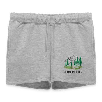 Ultra coureur - Short de survêtement femme premium - gris chiné - Devant - AI Model Female 172 light (172cm)