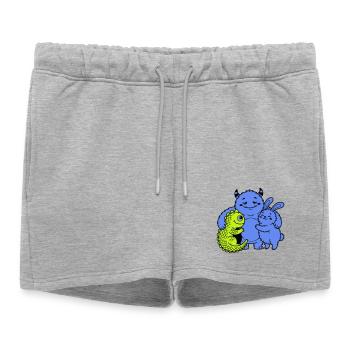 Monstres mignons - Short de survêtement femme premium - gris chiné - Devant - AI Model Female 172 light (172cm)