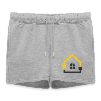 Maison intelligente prise pour électricien - Short de survêtement femme premium - gris chiné - Devant - AI Model Female 172 light (172cm)