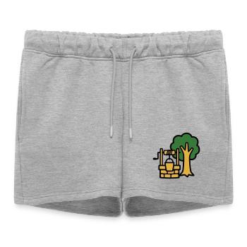 Draw Fountain Village Logo - Short de survêtement femme premium - gris chiné - Devant - AI Model Female 172 light (172cm)