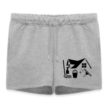 Cleaner window cleaner logo for company clothing - Women’s Premium Organic Sweatshorts - heather grey - Front - AI Model Female 172 light (172cm)