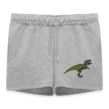 Tom T-Rex - Short de survêtement femme premium - gris chiné - Devant - AI Model Female 172 light (172cm)