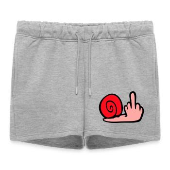 escargot majeur insulte branleur baise toi - Short de survêtement femme premium - gris chiné - Devant - AI Model Female 172 light (172cm)