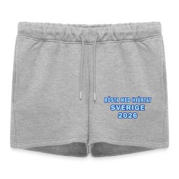 Vote with your heart Sweden 2026 - Women’s Premium Organic Sweatshorts - heather grey - Front - AI Model Female 172 light (172cm)