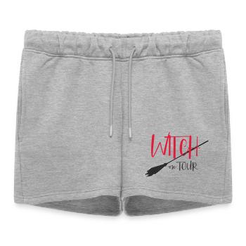 Logo de la Sorcière en tournée - Short de survêtement femme premium - gris chiné - Devant - AI Model Female 172 light (172cm)