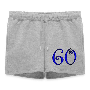 60. 60 ANS. 60e ANNIVERSAIRE. ANNIVERSAIRE 60 ANS. - Short de survêtement femme premium - gris chiné - Devant - AI Model Female 172 light (172cm)