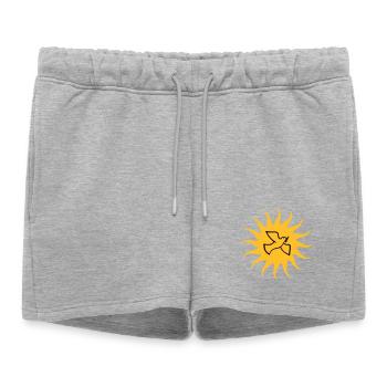 Colombe de la paix Sun - Short de survêtement femme premium - gris chiné - Devant - AI Model Female 172 light (172cm)