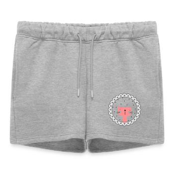 Cadre photo chat portrait de chat - Short de survêtement femme premium - gris chiné - Devant - AI Model Female 172 light (172cm)
