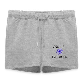 J'peux Pas J'ai Physique Atome Bleu - Short de survêtement femme premium - gris chiné - Devant - AI Model Female 172 light (172cm)