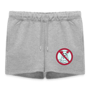 signe interdit a barré pas de souris suess n - Short de survêtement femme premium - gris chiné - Devant - AI Model Female 172 light (172cm)