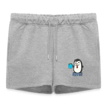 manchot - Short de survêtement femme premium - gris chiné - Devant - AI Model Female 172 light (172cm)