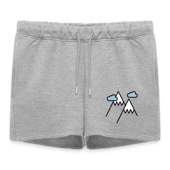 The mountain calls - Women’s Premium Organic Sweatshorts - heather grey - Front - AI Model Female 172 light (172cm)