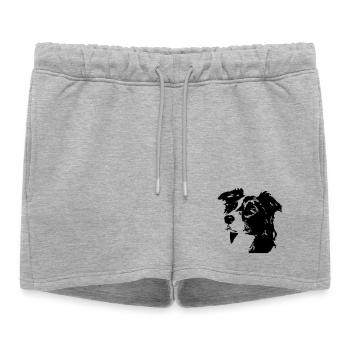Border Collie Head - Short de survêtement femme premium - gris chiné - Devant - AI Model Female 172 light (172cm)