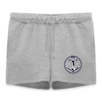 PL22 Marine Anchor - Women’s Premium Organic Sweatshorts - heather grey - Front - AI Model Female 172 light (172cm)