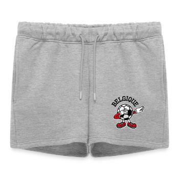 Belgique Belgium dab dabbing soccer football - Short de survêtement femme premium - gris chiné - Devant - AI Model Female 172 light (172cm)