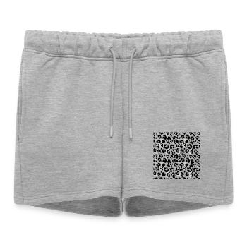 Motif noir et blanc imprimé animalier facile d’entretien - Short de survêtement femme premium - gris chiné - Devant - AI Model Female 172 light (172cm)