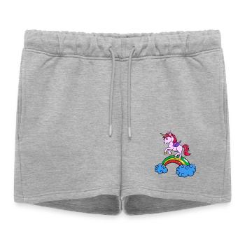 Animal Licorne - Short de survêtement femme premium - gris chiné - Devant - AI Model Female 172 light (172cm)