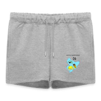 Alpes maritimes - Short de survêtement femme premium - gris chiné - Devant - AI Model Female 172 light (172cm)