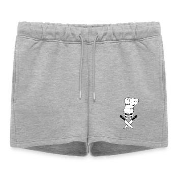 Tête de mort cuisinier - Short de survêtement femme premium - gris chiné - Devant - AI Model Female 172 light (172cm)