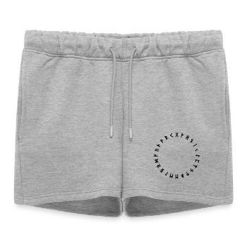 Alphabet runique en cercle Symboles - Short de survêtement femme premium - gris chiné - Devant - AI Model Female 172 light (172cm)