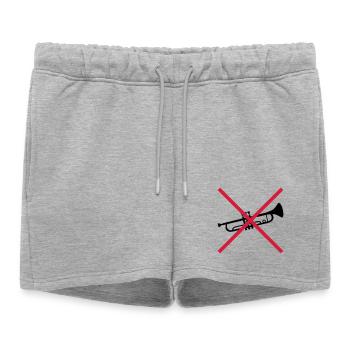 Trompette Bouclier Interdit - Short de survêtement femme premium - gris chiné - Devant - AI Model Female 172 light (172cm)