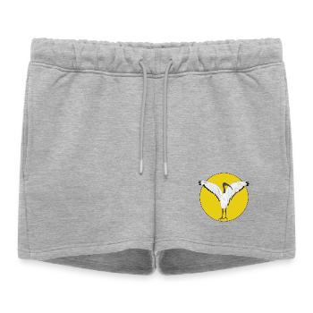 Oiseau de poulet poubelle - Short de survêtement femme premium - gris chiné - Devant - AI Model Female 172 light (172cm)