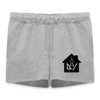 Logo architect house drawing 2 - Women’s Premium Organic Sweatshorts - heather grey - Front - AI Model Female 172 light (172cm)