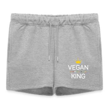 Roi végétalien - Short de survêtement femme premium - gris chiné - Devant - AI Model Female 172 light (172cm)