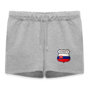 Design du drapeau de la Slovaquie et des armoiries - Short de survêtement femme premium - gris chiné - Devant - AI Model Female 172 light (172cm)