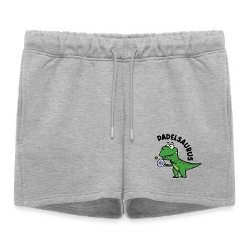 Dinosaur Padel Player Racket Ball Saying - Women’s Premium Organic Sweatshorts - heather grey - Front - AI Model Female 172 light (172cm)