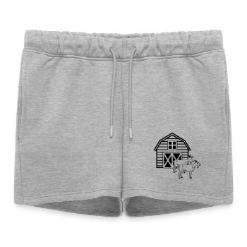 Élevage caprin deux chèvres - Short de survêtement femme premium - gris chiné - Devant - AI Model Female 172 light (172cm)