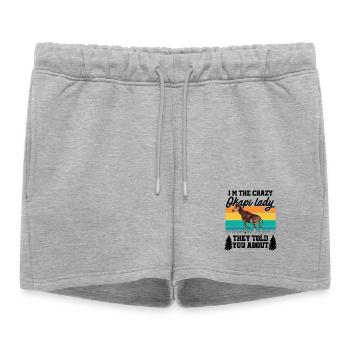 Je suis la folle Okapi Lady - Short de survêtement femme premium - gris chiné - Devant - AI Model Female 172 light (172cm)