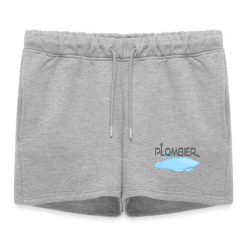 Plombier - Short de survêtement femme premium - gris chiné - Devant - AI Model Female 172 light (172cm)